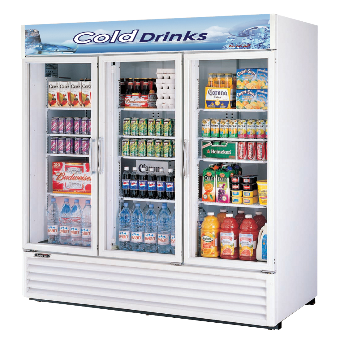Refrigerated Merchandiser, three-section, 72 cu. ft